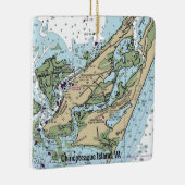 Chincoteague Island VA Chart Keramikornament (Rechts)