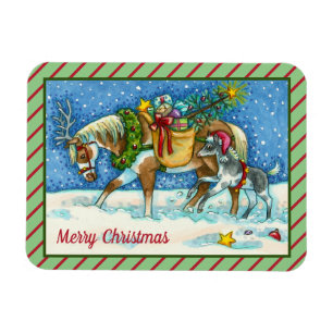 CHINCOTEAGUE PONIEN, URLAUB CHRISTMAS PORT MAGNET