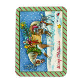 CHINCOTEAGUE PONIEN, URLAUB CHRISTMAS PORT MAGNET (Vertikal)