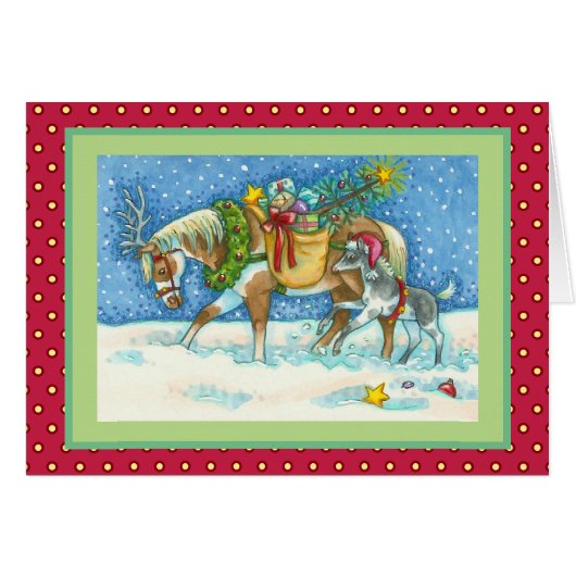 CHINCOTEAGUE PONIES CHRISTMAS GREETCARD Verse (Vorderseite (Horizontal))
