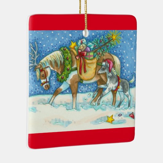 CHINCOTEAGUE PONIES CHRISTMAS ORNANATION KERAMIKORNAMENT (Rechts)