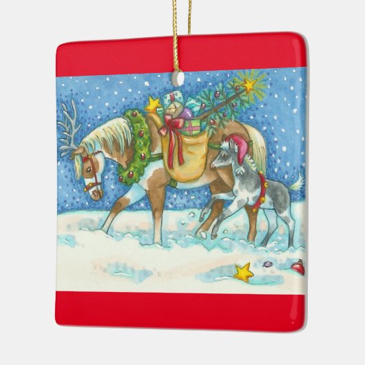 CHINCOTEAGUE PONIES CHRISTMAS ORNANATION KERAMIKORNAMENT (Links)