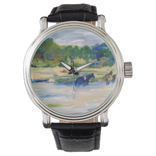 Chincoteague Ponies Painting Watch Armbanduhr