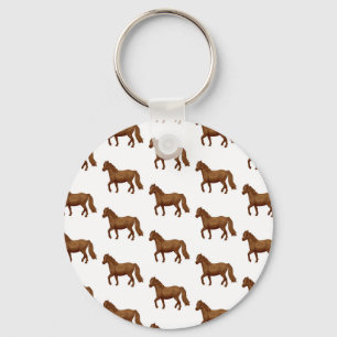 Chincoteague Pony Brown Watercolor Painting Horse Schlüsselanhänger