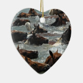 Chincoteague Pony-Schwimmen Keramikornament (Rechts)