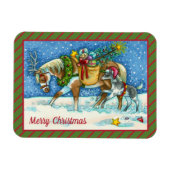 CHINCOTEAGUE PONY, URLAUB CHRISTMAS PORSE MAGNET (Horizontal)