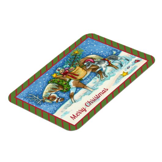 CHINCOTEAGUE PONY, URLAUB CHRISTMAS PORSE MAGNET (Linke Seite)