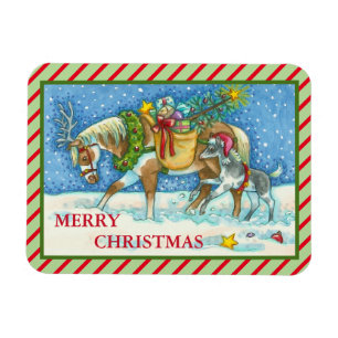 CHINCOTEAGUE PONY, URLAUBSCHRISTMAS PORSE MAGNET