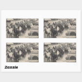 Chincoteague Pony Vintag 1941 Postcard Rechteckiger Aufkleber (Blatt)