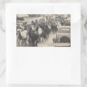 Chincoteague Pony Vintag 1941 Postcard Rechteckiger Aufkleber (Tasche)