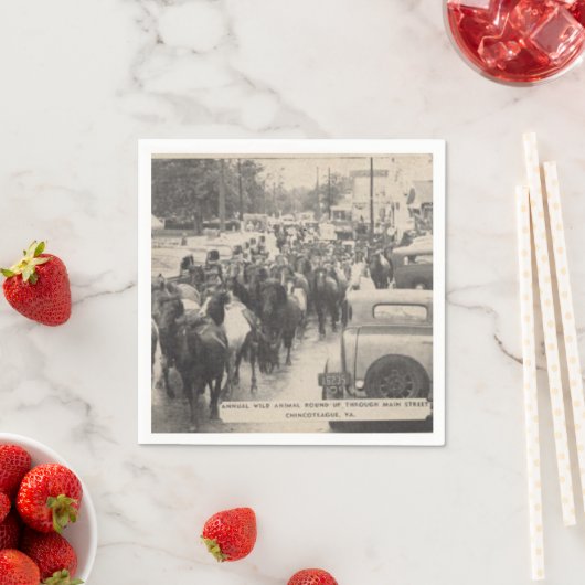 Chincoteague Pony Vintag 1941 Postcard Serviette (Beispiel)