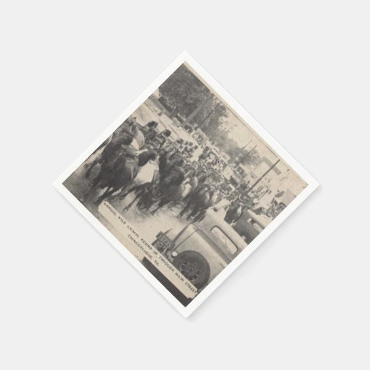 Chincoteague Pony Vintag 1941 Postcard Serviette (Ecke)