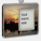 Chincoteague Sunset II Virginia Landschaft Rahmen-Ornament Silber (Rechts)