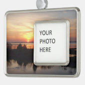 Chincoteague Sunset II Virginia Landschaft Rahmen-Ornament Silber (Links)