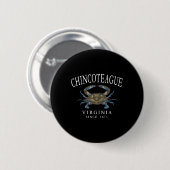 Chincoteague Virginia Blaue Krabbe Seit 1671 Weiß Button (Vorne & Hinten)