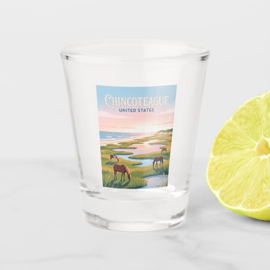 Chincoteague Virginia Schnapsglas (Vorderseite)