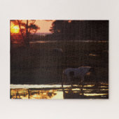 Chincoteague Walking in water at Sunset Puzzle (Horizontal)