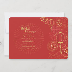 Chine Background Bridal Dusche Einladung
