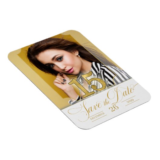 Chineanera Englisch Save the Date in Gold Magnet (Rechte Seite)