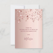 Chineanera Foto Rose Gold Rosa Sterne Dankeskarte (Rückseite)