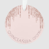 Chineanera Zoll Foto Rose Gold Rosa Glitzer Ornament (Vorderseite)