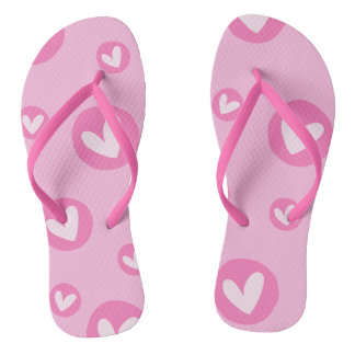 Chinelos Rosa com Padrão de Corações Badesandalen