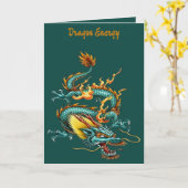 Chinese Ambitious Fire Dragon Mythical Creature  Karte (Gelbe Blume)