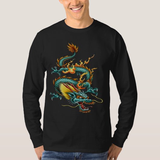 Chinese Ambitious Fire Dragon Mythical Creature  T-Shirt (Vorderseite)