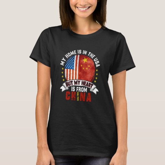 Chinese American Patriot Heart is from China Flag T-Shirt (Vorderseite)