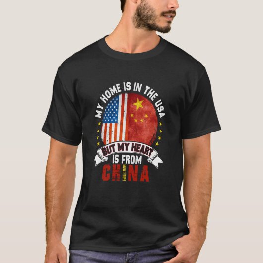 Chinese American Patriot Heart is from China Flag T-Shirt (Vorderseite)