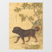 Chinese Art 1747 The Dog & Flowers &Tree Pattern Fensteraufkleber (Blatt)