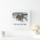 Chinese Astrology Year of the Tiger Quadratische Wanduhr (Zuhause)