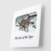 Chinese Astrology Year of the Tiger Quadratische Wanduhr (Winkel)