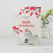 Chinese Birthday Invitation template New year invi Einladung (Stehend Vorderseite)