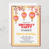 Chinese Birthday party Invitation Einladung (Vorne/Hinten)