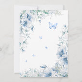 Chinese Blue & White Elegant Bridal Shower Einladung (Rückseite)