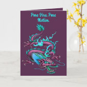 Chinese Cloud Dragon Mythical Rain Maker Creature Karte (Gelbe Blume)