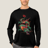 Chinese Coiling Dragon Mythical Time Controlling  Tri-Blend Shirt (Vorderseite)