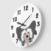 Chinese Crested Dog Clock Große Wanduhr (Winkel)