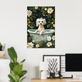 Chinese Crested Dog In Bathtub Poster, Funny Dog Poster (Heimbüro)