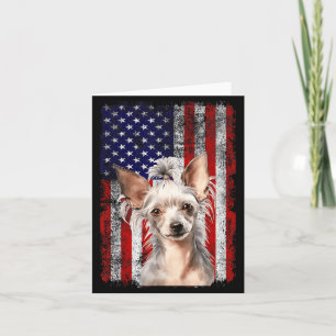Chinese Crested Hund Liebhaber Flagge 4. Juli Karte