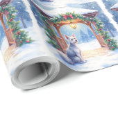 Chinese Crested Snowy Gazebo Christmas Art Geschenkpapier (Rolleneckpunkt)