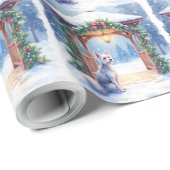 Chinese Crested Snowy Gazebo Christmas Art Geschenkpapier (Rolleneckpunkt)