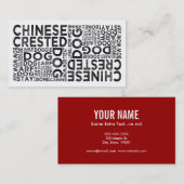 Chinese Crested Typography Visitenkarte (Vorne/Hinten)