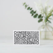 Chinese Crested Typography Visitenkarte (Stehend Vorderseite)