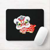 Chinese Cute Traditional Dancing Lion Art Happy Ne Mousepad (Mit Mouse)