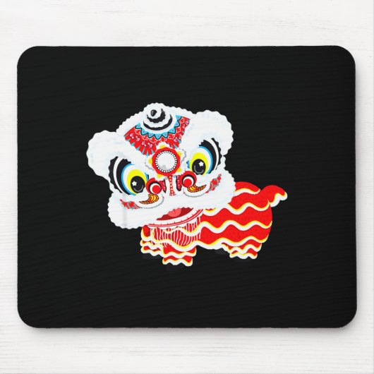 Chinese Cute Traditional Dancing Lion Art Happy Ne Mousepad (Vorne)