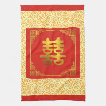 Chinese double happiness cloth
