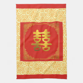 Chinese double happiness cloth geschirrtuch