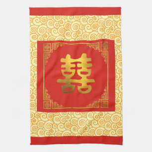 Chinese double happiness cloth geschirrtuch